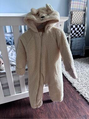 Koala Kids Cream Bear Sherpa One-Piece Footie